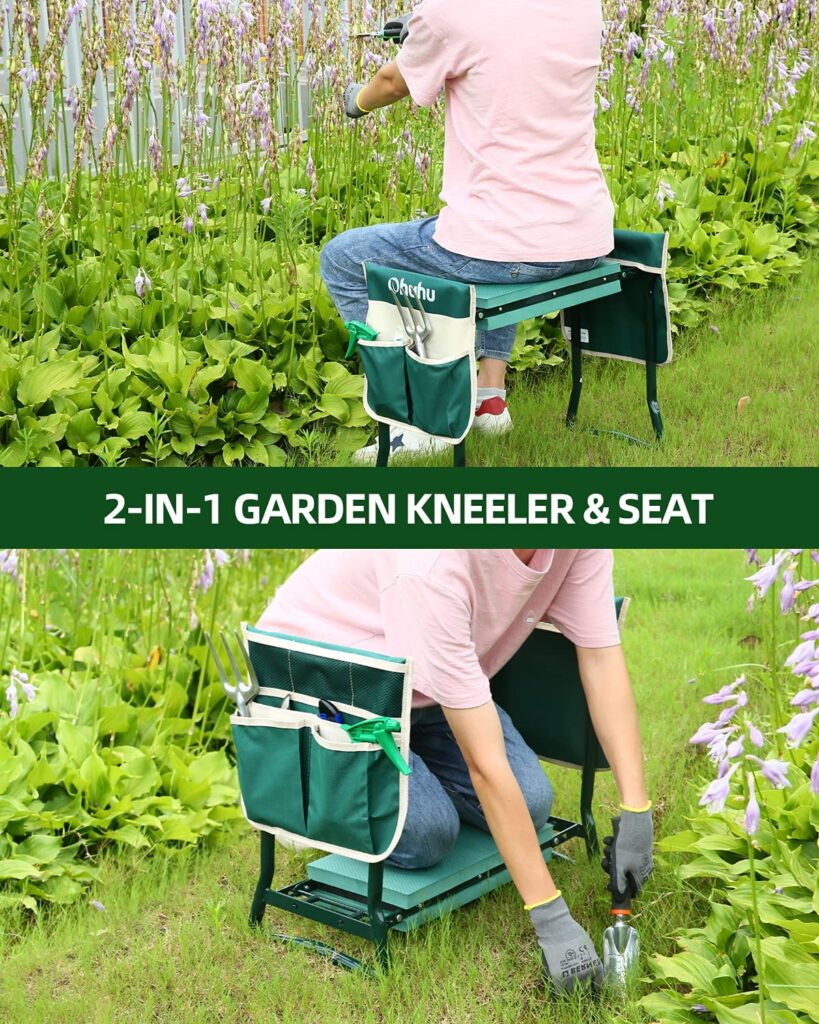 Ohuhu Upgraded Garden Kneeler - Seat, Soft Kneeling Pad for seniors.