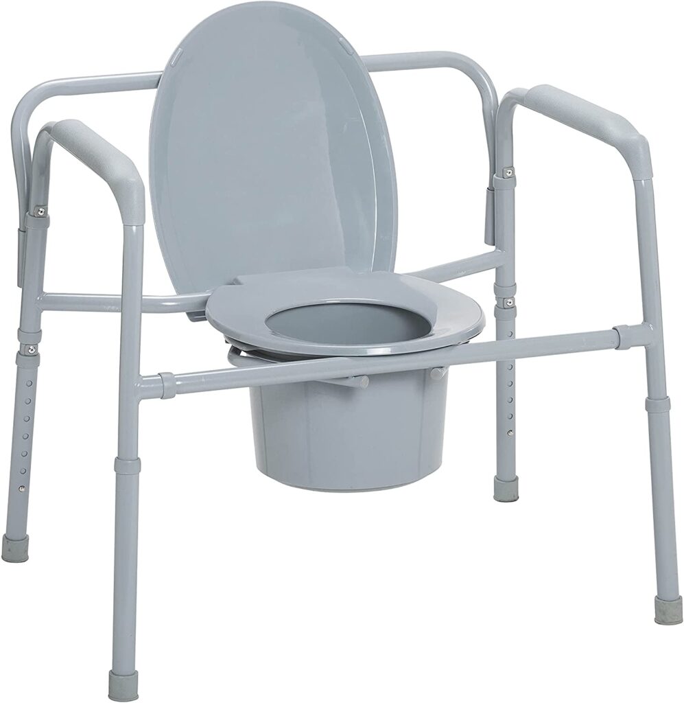 Drive Medical Heavy Duty Folding portable toilets for seniors.