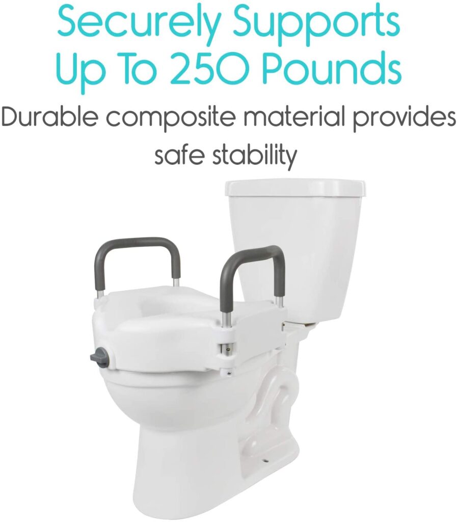 Vive Raised Toilet Seat - 5" Portable toilets for seniors.
