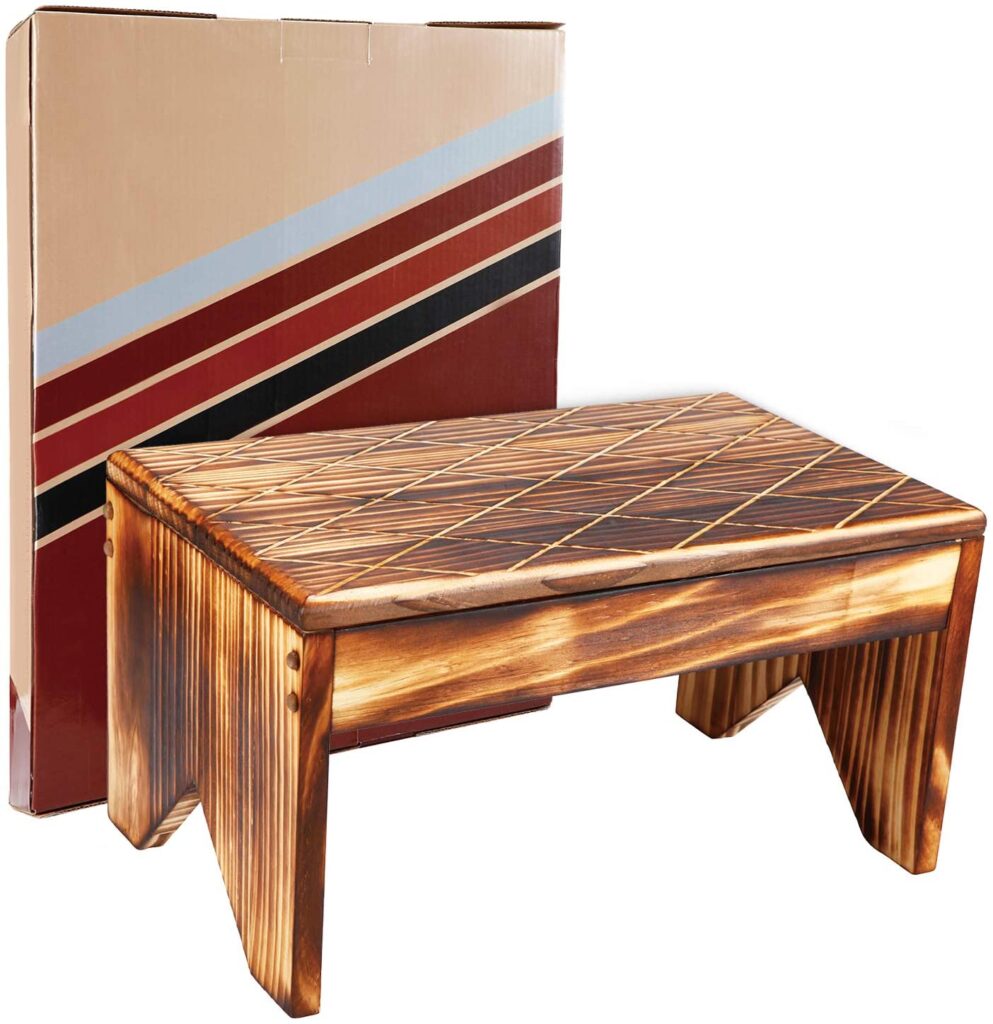 Adult Wooden Sturdy Bed Step Stool for Seniors.
