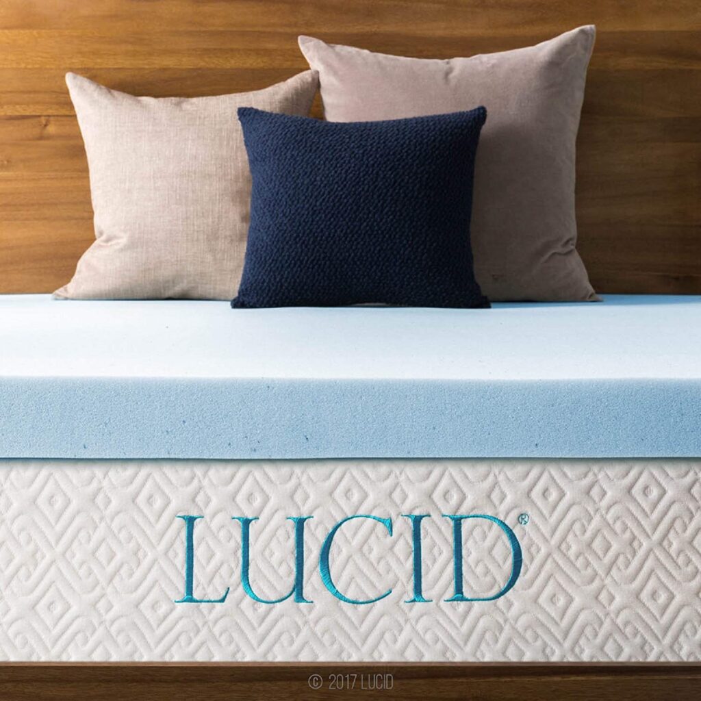 LUCID 3-Inch Memory Foam Mattress Topper For Older Age People.