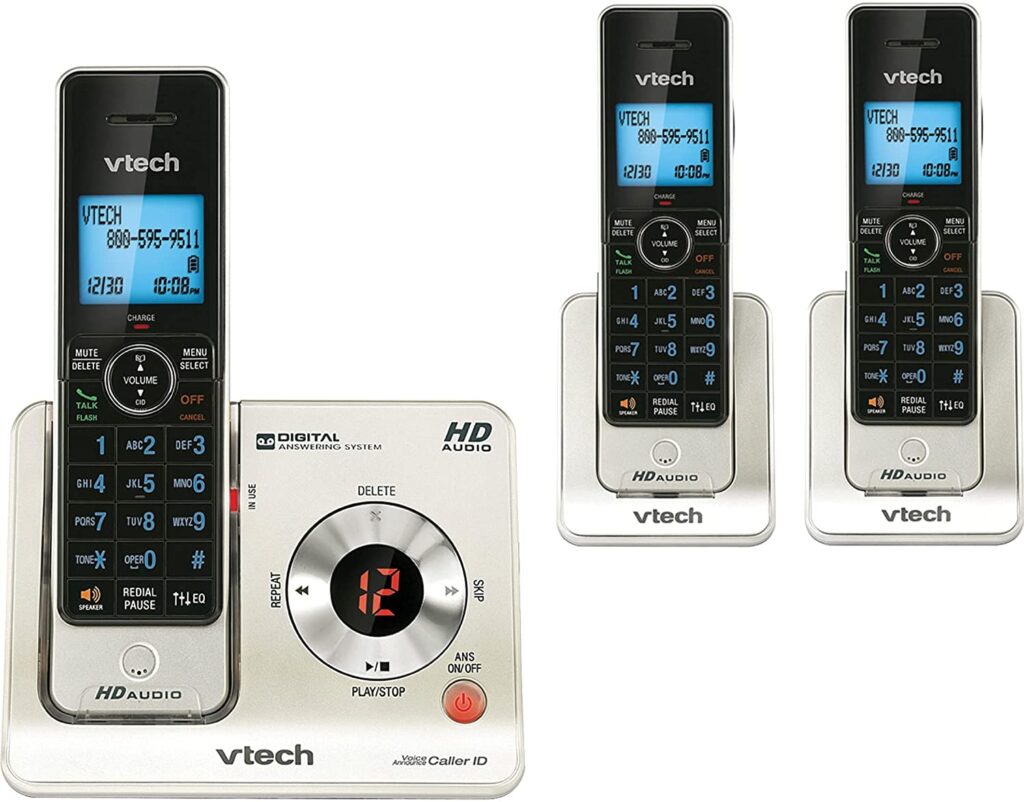 VTech LS6425-3 Expandable Cordless Phone for Seniors