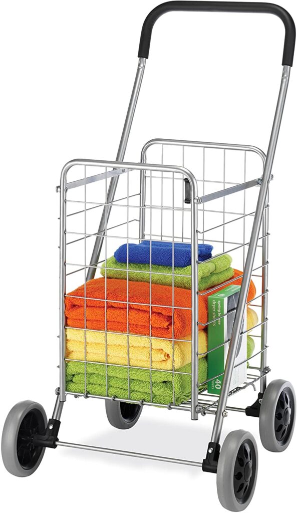 Whitmor Durable Foldable Shopping Cart for Elderly individuals.