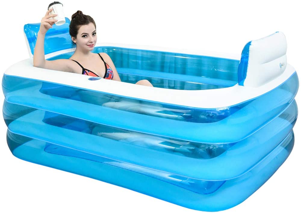  XL Blue Color Inflatable Plastic Portable Bathtub for Seniors