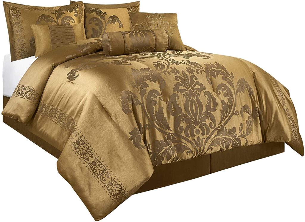7-Piece Jacquard Floral Comforter Duvet for Senior People