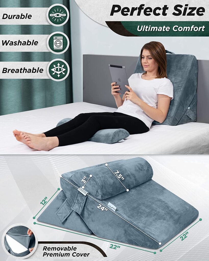 Lunix LX6 3pcs Orthopedic Bed Wedge sleeping Pillow for Seniors