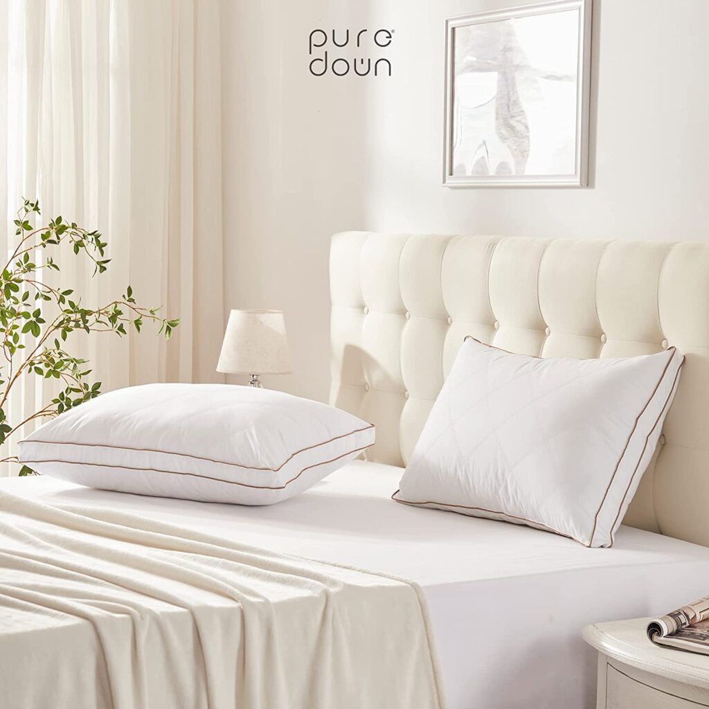 puredown Goose Feathers and Down Sleeping Pillow for Senior individuals