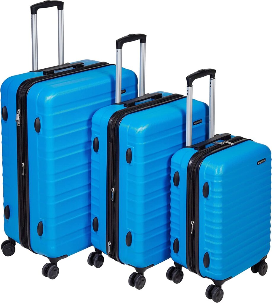 Amazon Basics 3-Piece Set Hardside Spinner Luggage for Senior individuals