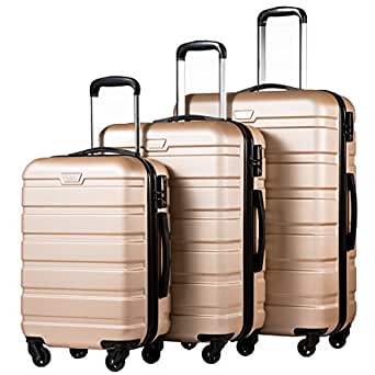 Coolife Luggage 3 - Piece Set Suitcase, Lightweight for Senior people