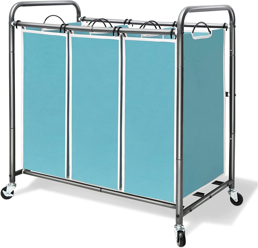 STORAGE MANIAC 3- Section Heavy Duty Laundry basket for Senior Adults