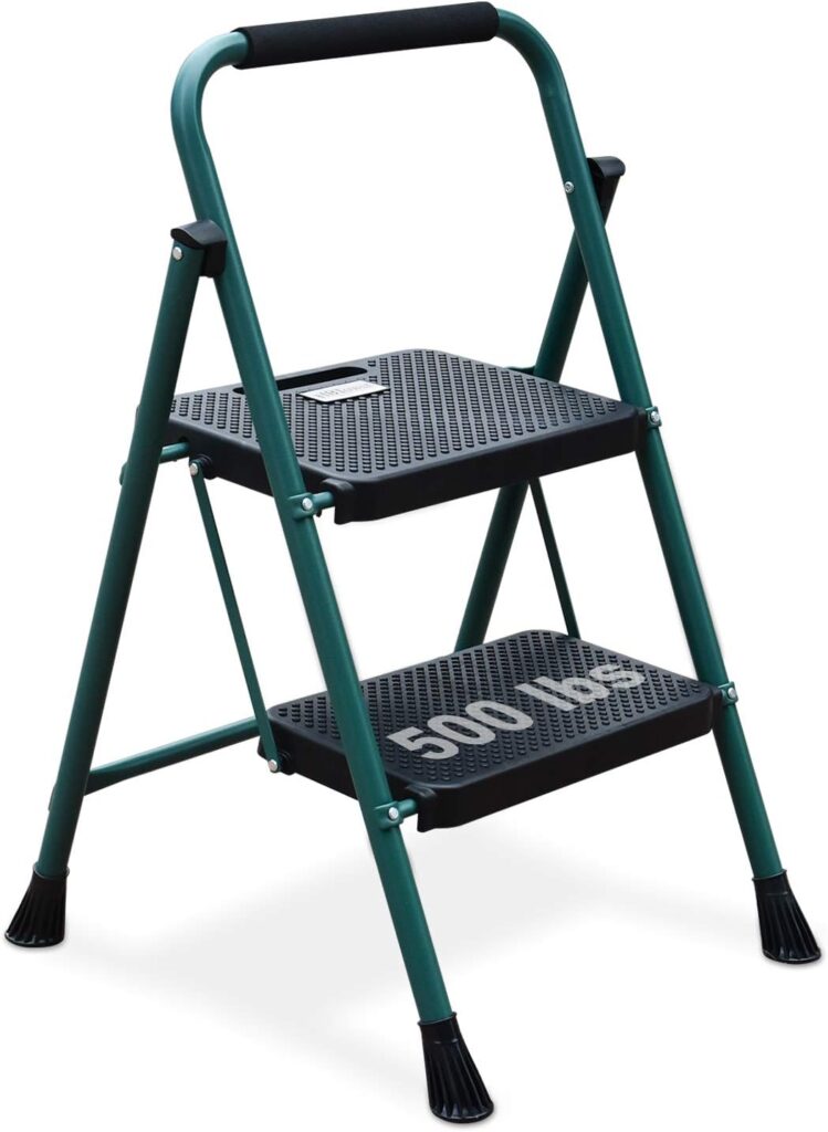 HBTower 3Step Sturdy Steel Ladder, for Senior Adults